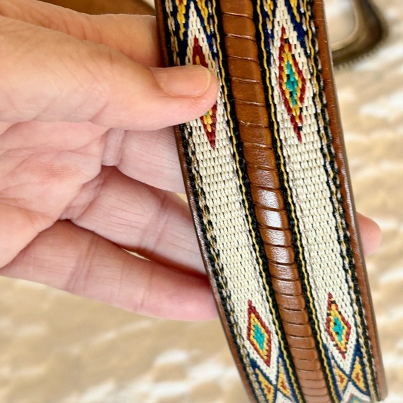 Wrangler men’s belt leather with decorative weave silver tone buckle size 38 - Picture 9 of 13